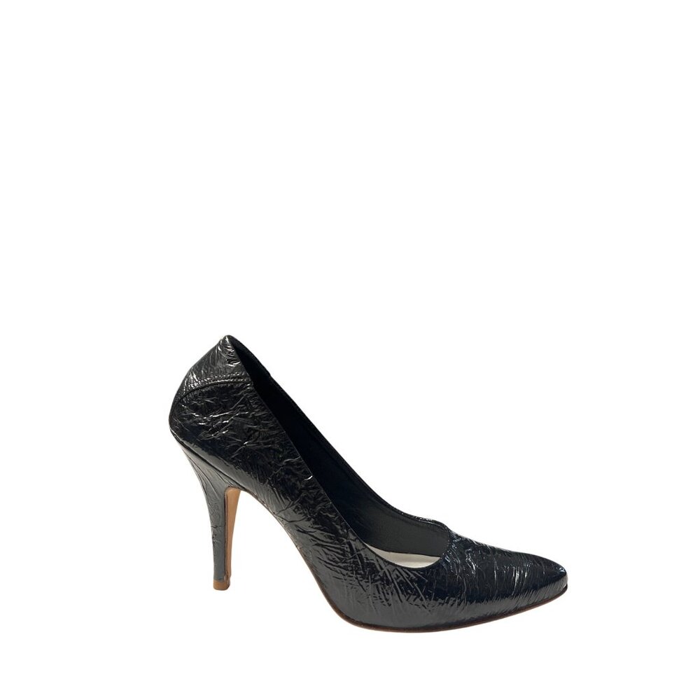 Maison Margiela Crinkle Black Patent Leather Heels Size 38 - Picture 11 of 12